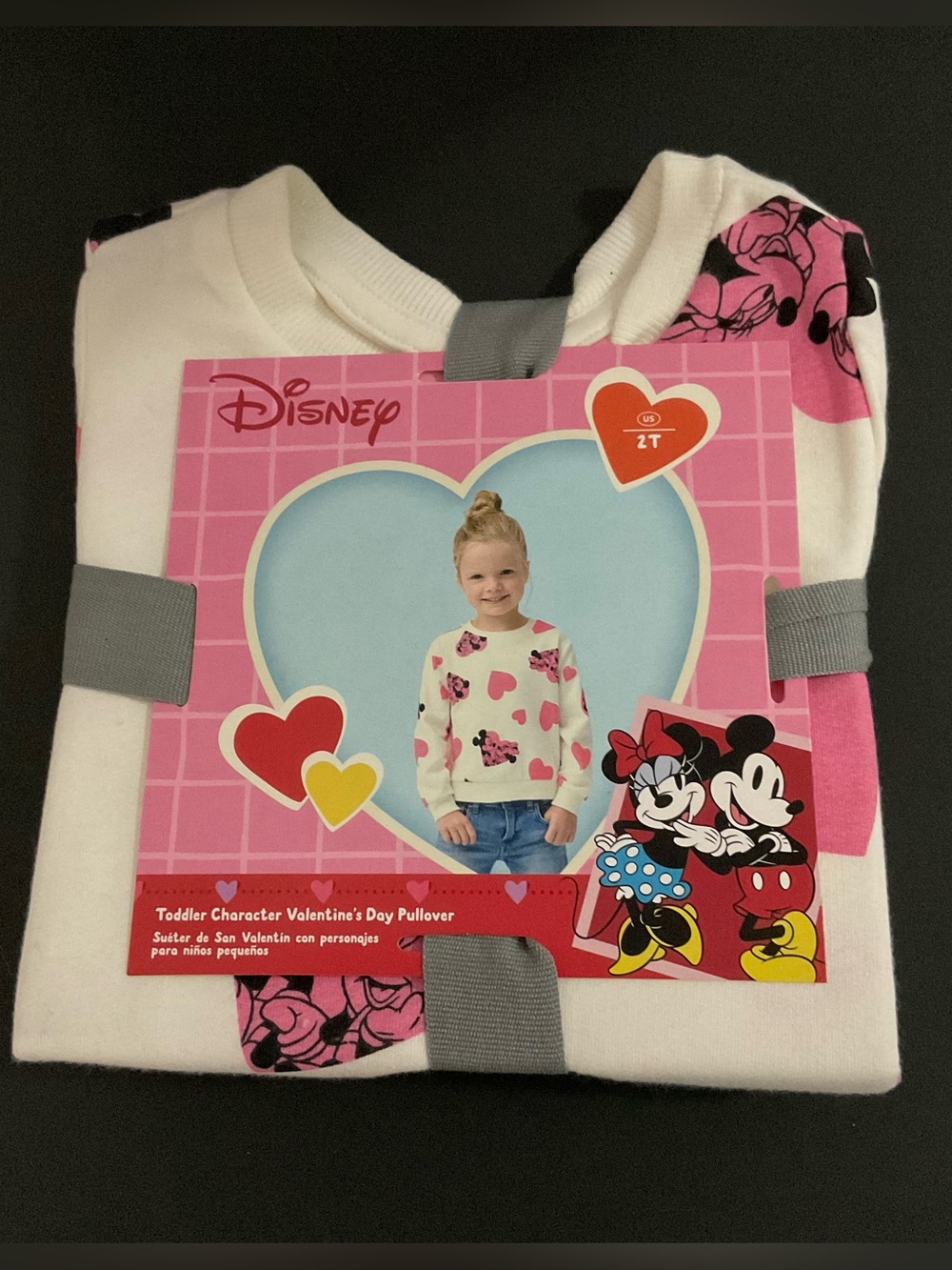 Disney Girls Toddler Minnie & Mickey Pullover Valentine’s Day